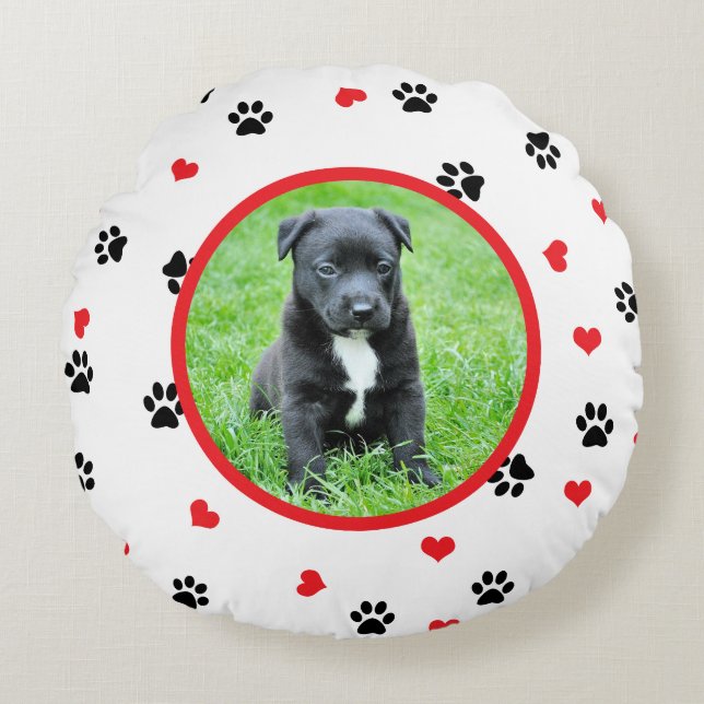 Coussins Ronds photo d'animal familier avec le motif doux mignon (Devant)
