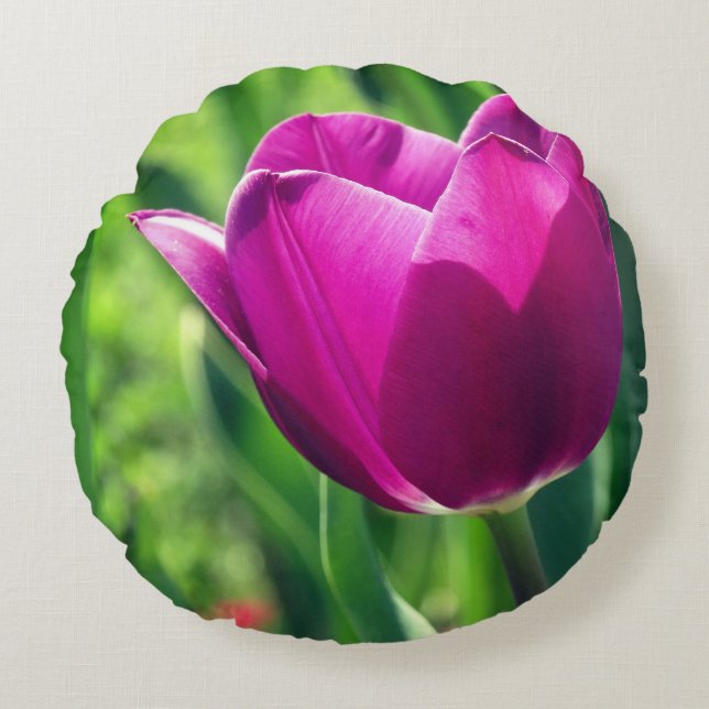 Coussins Ronds Photo de fleur de tulipe (Devant)