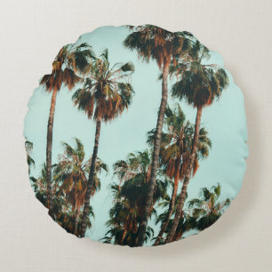 Coussins Ronds Photo de palmiers verts