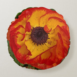 Coussins Ronds Photo de Poppie Rouge orange