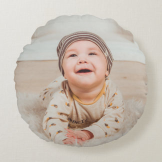 Coussins Ronds Photo personnalisée et texte
