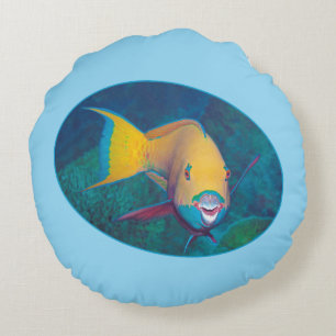 Coussins Ronds Photo sous-marine de poisson perroquet - Design ph