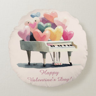 Coussins Ronds Piano de Love Hearts