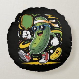 Coussins Ronds Pickle Jouant au Pickleball