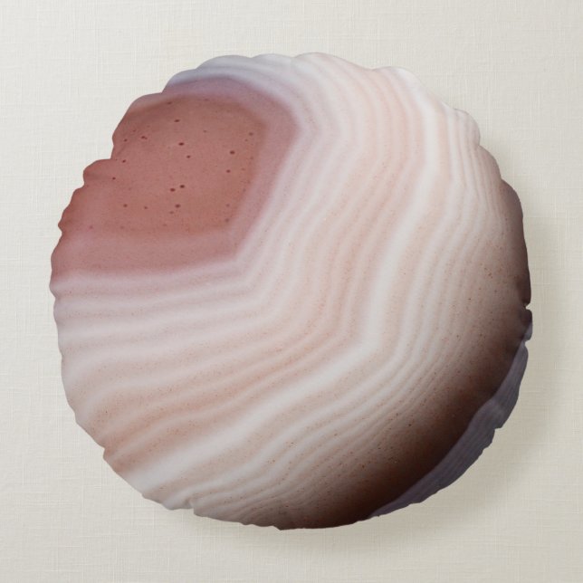 Coussins Ronds Pierre impressionnante de remous d'agate fraîche (Devant)
