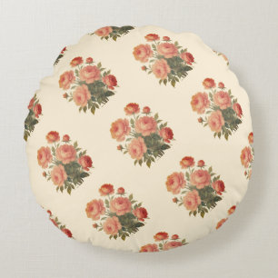 Coussins Ronds Pies rose vintages