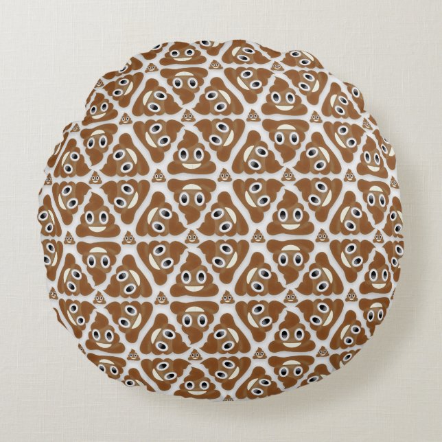 Coussins Ronds Pile de Poo Emoji (Devant)