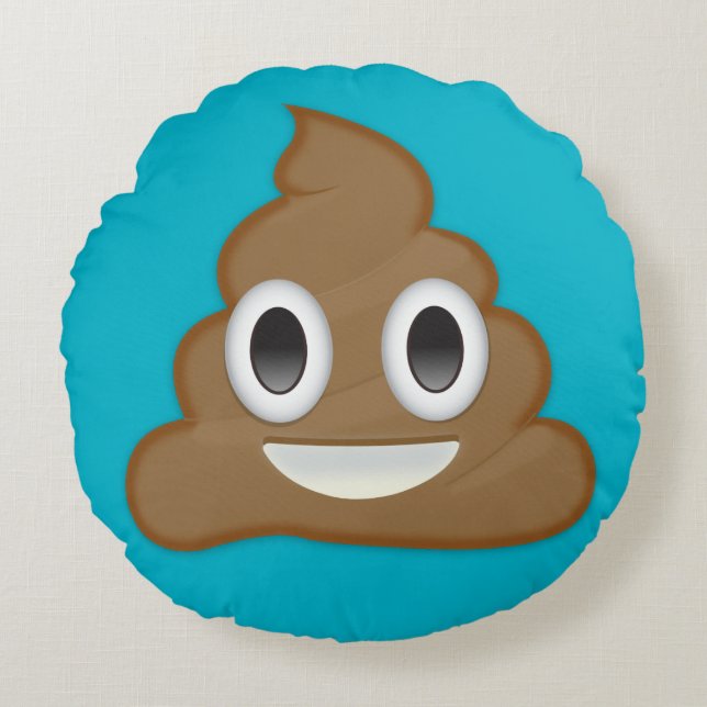 Coussins Ronds Pile de Poo Emoji (Devant)