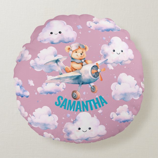 Coussins Ronds Pilote Teddy Pillow (Devant)