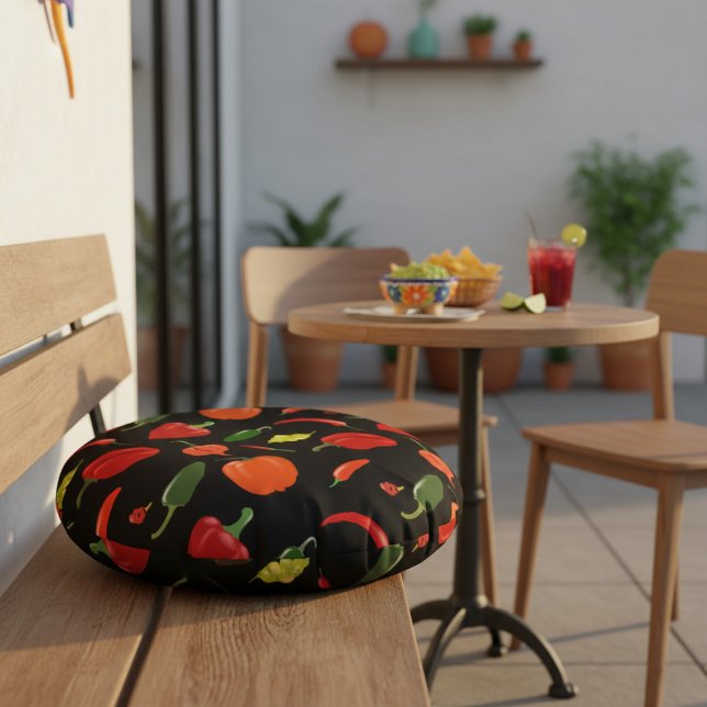 Coussins Ronds Piment de Fiery Pepper Décor Maison (Créateur téléchargé)