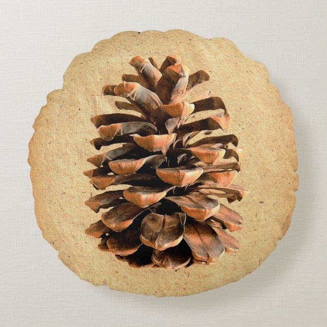 Coussins Ronds Pine Cone Et John Muir Citation (Devant)