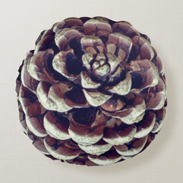 Coussins Ronds Pinecone nature rustique automne hiver (Devant)