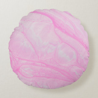 Coussins Ronds Pink and white abstract painting