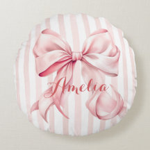 Pink Bow and Stripes Personalized