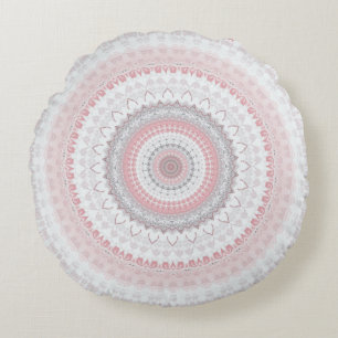 Coussins Ronds Pink Grey Mandala