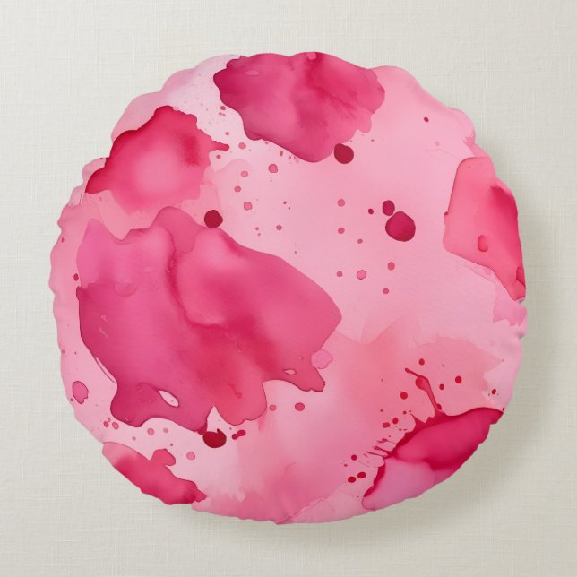 Coussins Ronds Pink on Pink Abstract  (Devant)