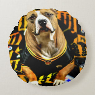 Coussins Ronds Pitbull Secourt Dog Football Fanatic