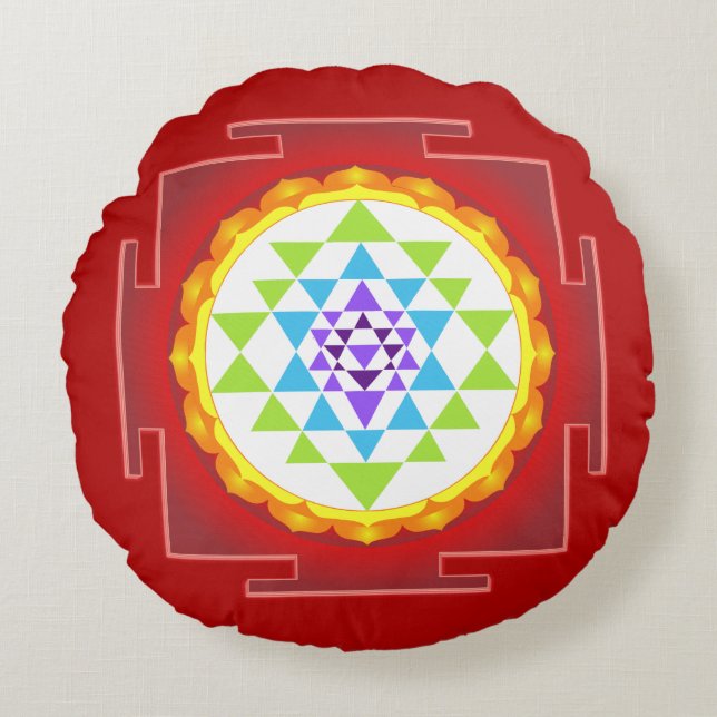 Coussins Ronds PixDezines Sri Yantra (Devant)