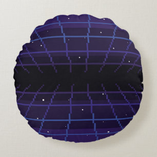 Coussins Ronds pixel art des années 80 Retro sci-Fi arrière - pla