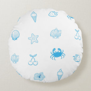 Coussins Ronds Plage grecque minimaliste