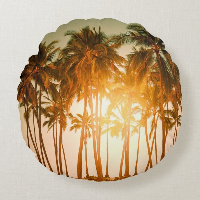 Coussins Ronds Plage tropicale (Devant)