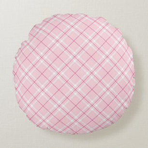 Coussins Ronds Plaid rose-clair
