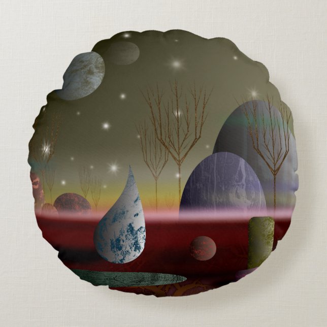 Coussins Ronds Planète Des Formes Lève Ronde Oreiller (Devant)