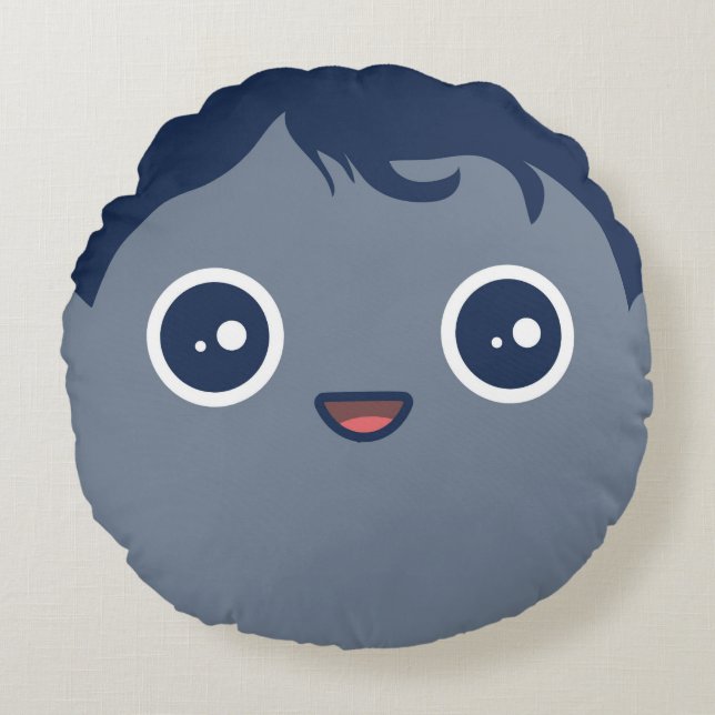 Coussins Ronds Planète naine mignonne Pluton de Kawaii (Devant)