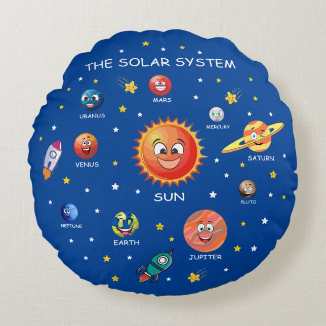 Coussins Ronds Planètes du système solaire (Devant)