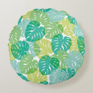 Coussins Ronds Plante de fromage exotique : Monstère tropicale