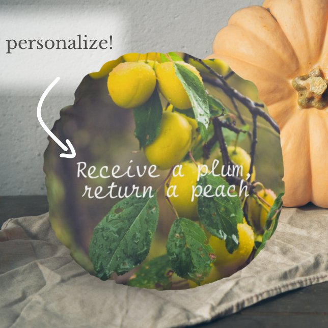 Coussins Ronds Plantes jaunes après la pluie (Créateur téléchargé)