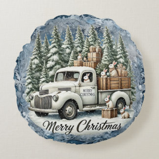 Coussins Ronds Plaques en papier de décor de Noël vintage unique