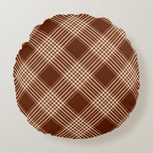 Coussins Ronds Plat Brown Et Blanc Sienna