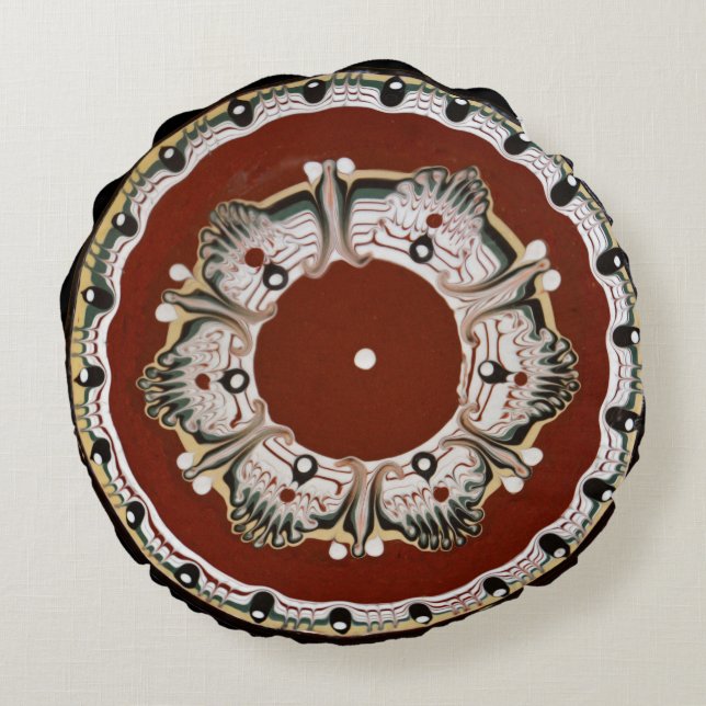 Coussins Ronds Plat en céramique bulgare (Dos)
