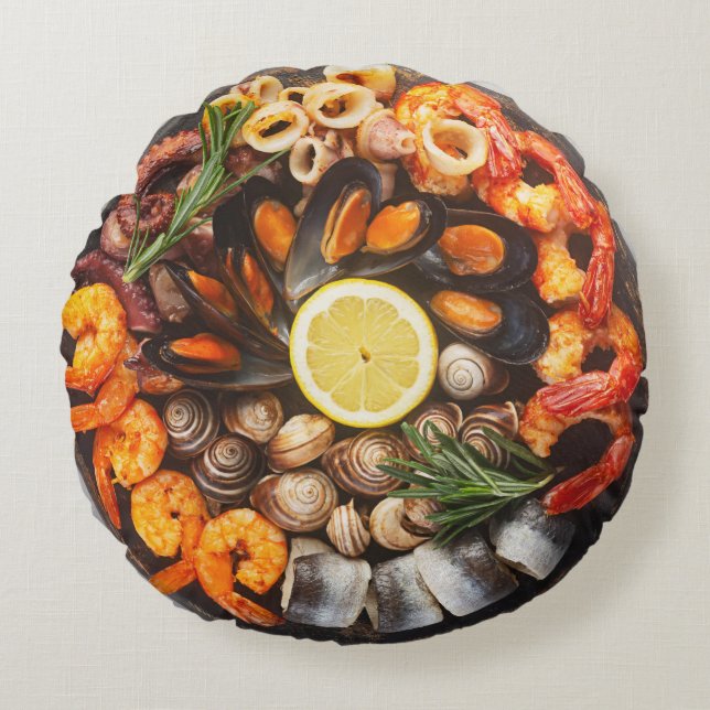 Coussins Ronds Plateau de fruits de mer (Devant)