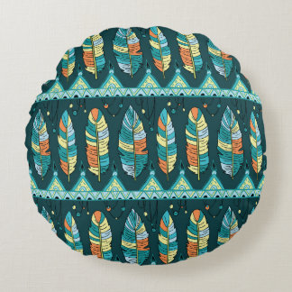 Coussins Ronds Plume colorée, motif de texture sans fin