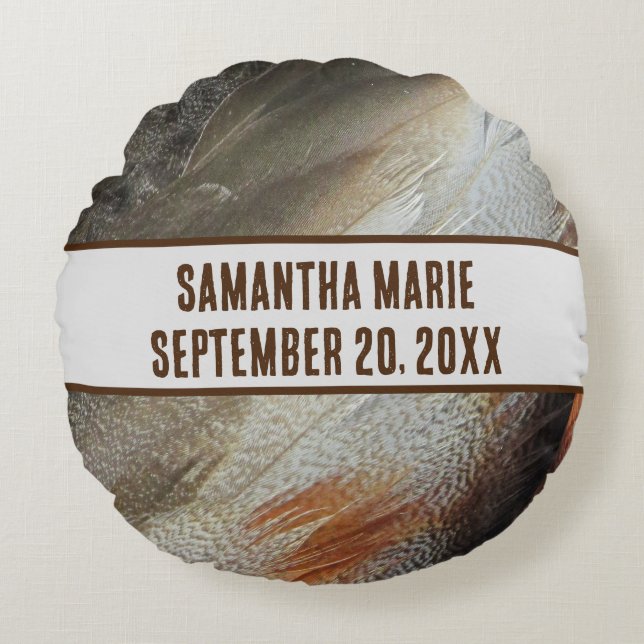 Coussins Ronds Plumes de pépinière de la nature Gris Brown Sexe N (Devant)