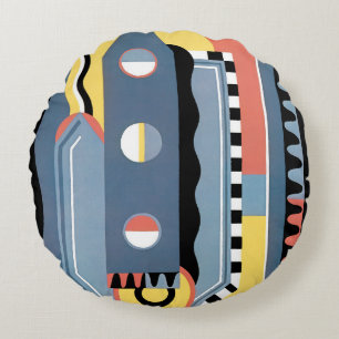 Coussins Ronds Pochoir Art Déco vintage Jazz Motifs géométriques