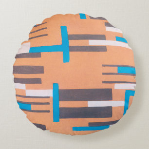 Coussins Ronds Pochoir de Jazz Art Déco vintage, Motif géométriqu