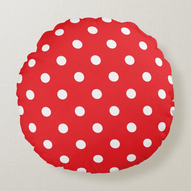 Coussins Ronds Point Polka rouge (Devant)