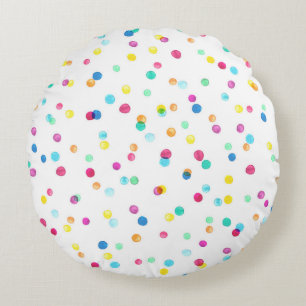 Coussins Ronds Points Aquarelle Lumineux : Motif transparent.