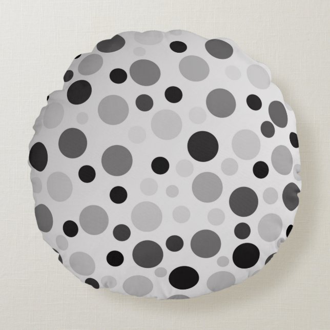 Coussins Ronds Points noirs et gris,  (Devant)