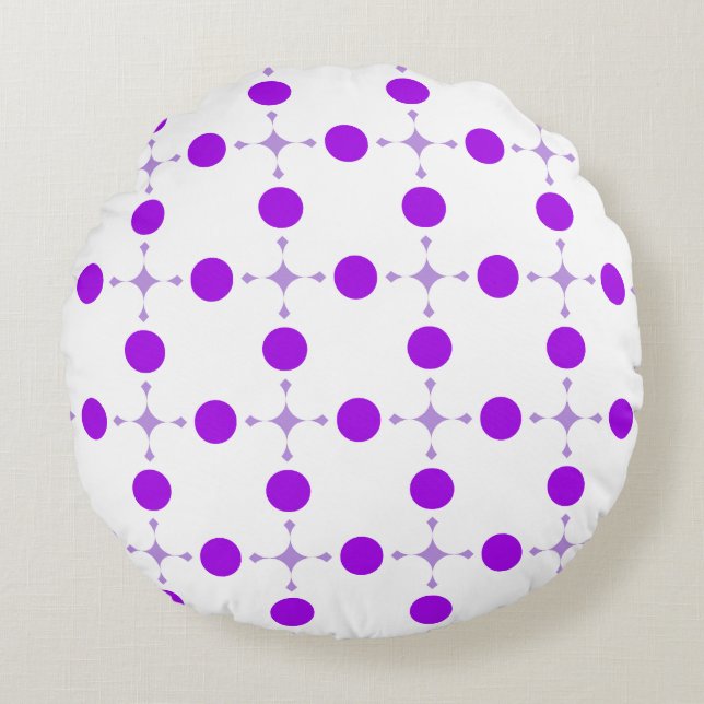 Coussins Ronds Points violets, Motif à pois, Points, Pointillé (Devant)