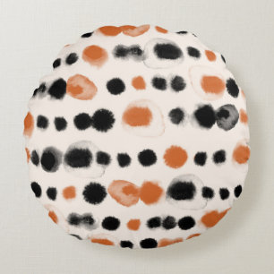 Coussins Ronds Pois Abstraits : Géométrie aquarelle.