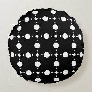 Coussins Ronds Pois blancs, Motif à points Polka, points, pointil