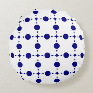Coussins Ronds Pois Bleus de la Marine, Motif à points Polka, poi