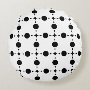 Coussins Ronds Pois noirs, Motif à points Polka, points, pointill