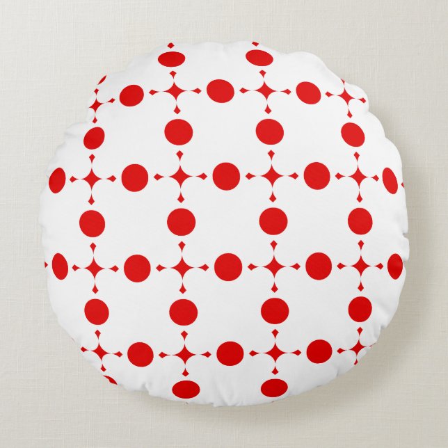 Coussins Ronds Pois rouges, Motif à points polka, points, pointil (Devant)