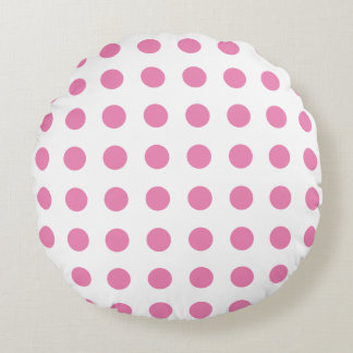 Coussins Ronds Pois vintage rose blanc couleur rétro classique