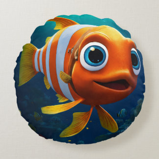 Coussins Ronds Poisson Daisy Gold